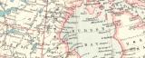 Britisch Nordamerika Landkarte Lithographie ca. 1900 Original der Zeit