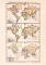 Verbreitung der Thiere II. Karte Lithographie 1890 Original der Zeit