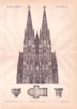 Dom zu K&ouml;ln I. Holzstich 1887 Original der Zeit
