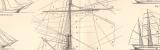 Takelung der Segelschiffe Holzstich 1889 Original der Zeit