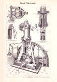 Diesels W&auml;rmemotor Holzstich 1898 Original der Zeit