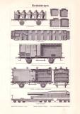 Eisenbahnwagen Holzstich 1898 Original der Zeit