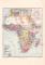 Afrika politische &Uuml;bersicht Karte Lithographie 1899 Original der Zeit