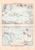 Übersicht der Deutschen Kolonien + Kolonien I. - II. ca. 1899 Original der Zeit