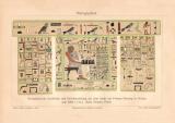 Hieroglyphen historischer Druck Chromolithographie ca. 1905