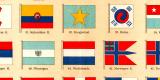 Flaggen I. International historischer Druck Chromolithographie ca. 1904