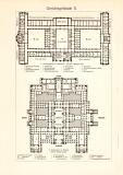 Gerichtsgebäude I. - II. historischer Druck Holzstich ca. 1902