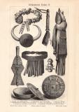 Afrikanische Kultur II. - III. historischer Druck Holzstich ca. 1902