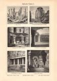 Indische Kunst I. - II. historischer Druck Holzstich ca. 1905