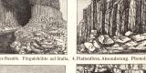 Absonderungen der massigen Gesteine historischer Druck Holzstich ca. 1902