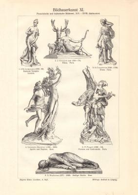 Bildhauerkunst XI. - XII. Deutschland Frankreich Italien historischer Druck Holzstich ca. 1902