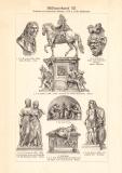Bildhauerkunst XI. - XII. Deutschland Frankreich Italien historischer Druck Holzstich ca. 1902