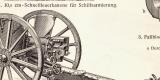 Gesch&uuml;tze III. - IV. historischer Druck Holzstich ca. 1905