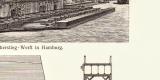 Docks historischer Druck Holzstich ca. 1903
