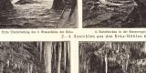 H&ouml;hlen I. - II. historischer Druck Holzstich ca. 1905
