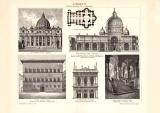 Architektur X. historischer Druck Holzstich ca. 1902