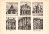 Architektur XII. historischer Druck Holzstich ca. 1902