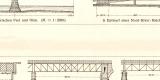 Brücken I. - III. historischer Druck Holzstich ca. 1903