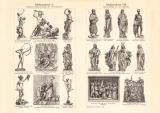 Bildhauerkunst VIII. - X. Deutschland Italien historischer Druck Holzstich ca. 1902