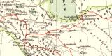 Reich Alexander des Gro&szlig;en historische Landkarte Lithographie ca. 1902