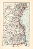 Brasilien S&uuml;d historische Landkarte Lithographie ca....
