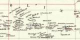 Karolinen Marshall Palau Marianen historische Landkarte Lithographie ca. 1905