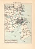 Festungskrieg II. historische Landkarte Lithographie ca....