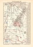 Festungskrieg III. historische Landkarte Lithographie ca....