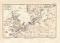 Seestreitkräfte Nordsee & Ostsee historische Landkarte Lithographie ca. 1908