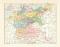 Deutsche Mundarten historische Landkarte Lithographie ca. 1903