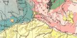 Deutschland geologisch historische Landkarte Lithographie ca. 1903