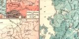 Deutschland Klima historische Landkarte Lithographie ca. 1903