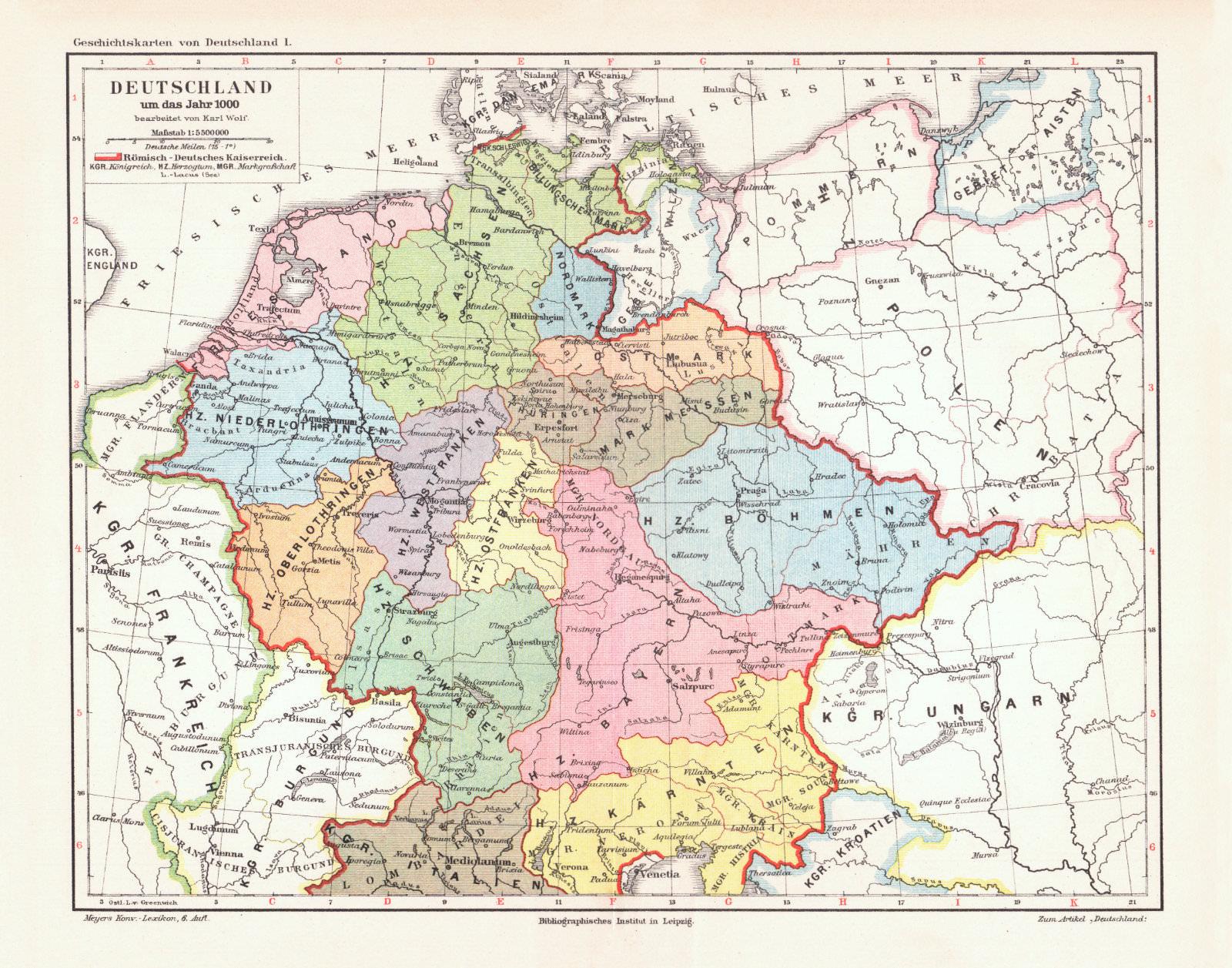 1903 alte Karte Deutsches Reich politisch historische Landkarte Lithographie ca 