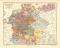 Deutschland beim Tod Kaiser Karls IV. historische Landkarte Lithographie ca. 1903