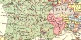Westeuropa in der Zeit der Gro&szlig;machtbildung historische Landkarte Lithographie ca. 1903