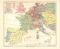 Westeuropa in der Zeit der Großmachtbildung historische Landkarte Lithographie ca. 1903