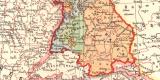 Mitteleuropabeim Beginn der Freiheitskriege historische Landkarte Lithographie ca. 1903
