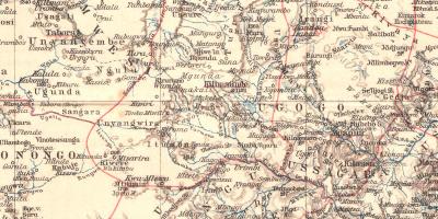 1903 antike Karte Deutsch Ostafrika historische Landkarte Lithographie ca 