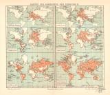 Geschichte der Erdkunde II. historische Landkarte Lithographie ca. 1904
