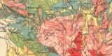 Frankreich Geologie historische Landkarte Lithographie...