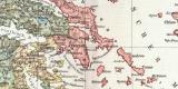 Alt Griechenland historische Landkarte Lithographie ca. 1904