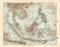 Hinterindien Malaien Archipel historische Landkarte Lithographie ca. 1906