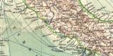 Italien historische Landkarte Lithographie ca. 1905