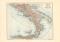 Italien Südliche Hälfte historische Landkarte Lithographie ca. 1905