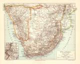Süd Afrika Kapkolonien historische Landkarte...