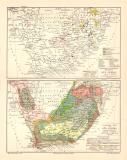 Süd Afrika Geologie Mineralien historische Landkarte...