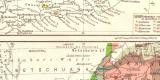 S&uuml;d Afrika Geologie Mineralien historische Landkarte Lithographie ca. 1905