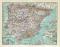 Spanien &amp; Portugal historische Landkarte Lithographie ca. 1909