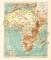 Afrika Fl&uuml;sse &amp; Gebirge historische Landkarte Lithographie ca. 1902