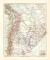 Argentinien Chile Bolivien Uruguay Paraguay historische Landkarte Lithographie ca. 1902